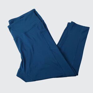 Champion Womens 2X Teal Athletic Leggings Side Pockets Moisture-Wicking Fabric